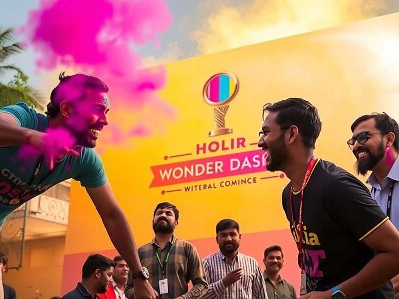 Holi Wonder Dash - Offline Meetup in Mumbai Holi Wonder Dash offline meetup in Mumbai with players celebrating Holi and competing in a tournament