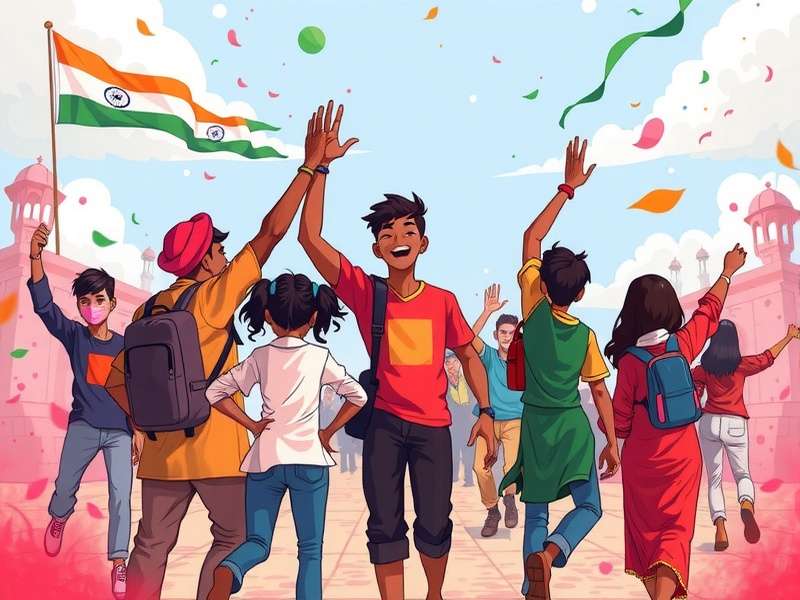 Holi Wonder Dash - Community Art Holi Wonder Dash community art showing players from different Indian states celebrating together in the game